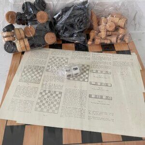 Original Regal Games Reversible Wooden Board (Chess/Checkers/Backgammon) – NEW